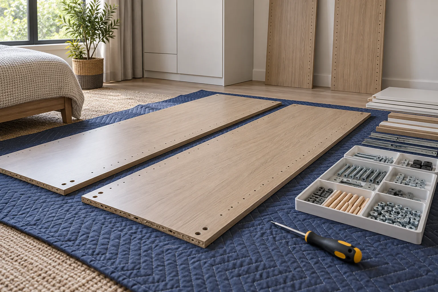 Сглобяване на гардероб IKEA в Пловдив с подготовка за монтажа